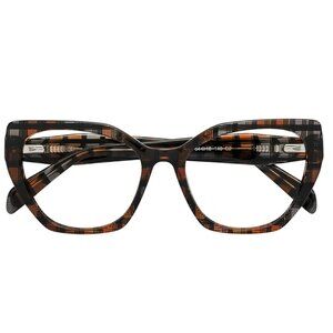YesGlasses Tilton Hipster Cat Eye Geometric Reader Glasses R15812 Brown 2.5